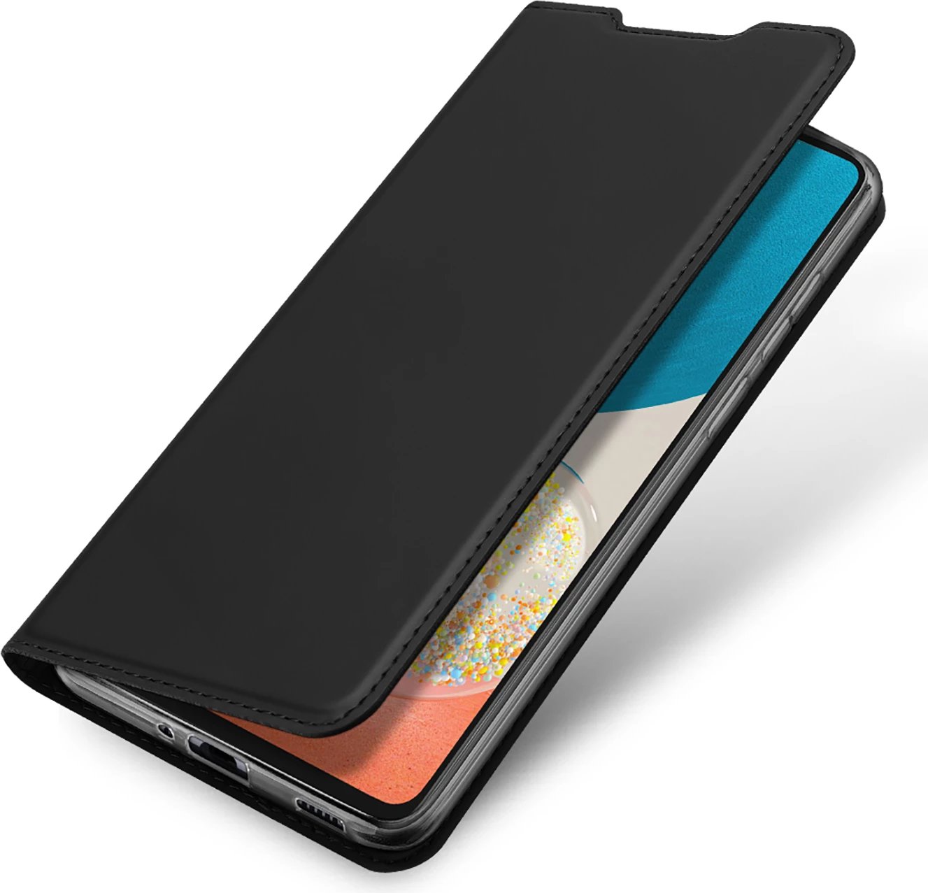 Mbështjellës Dux Ducis Skin Pro për Samsung Galaxy A73, me xhep kartelash, me qëndrim, i zi