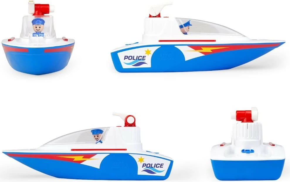 Anije policie lodër Lena BOA ZZ me top uji, plastikë, blu/kuqe/bardhë/verdhe, me figurë Anije policie lodër Lena BOA ZZ me top uji, plastikë, blu/kuqe/bardhë/verdhe, me figurë