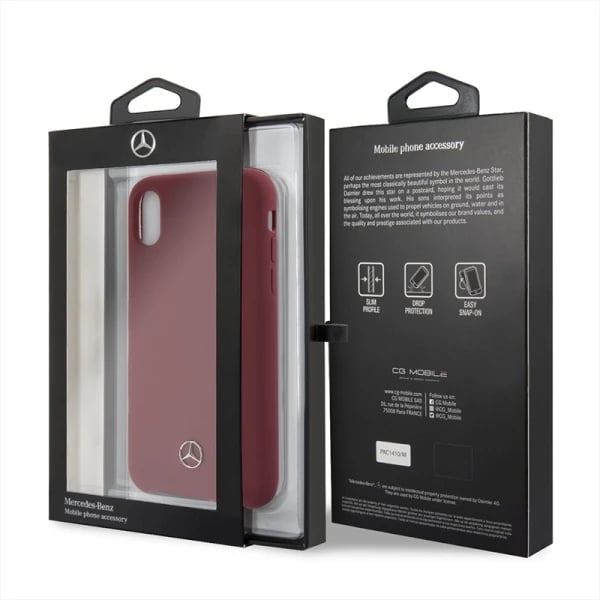 Mbështjellës Mercedes Silicone Line për iPhone X/XS, Kuq
