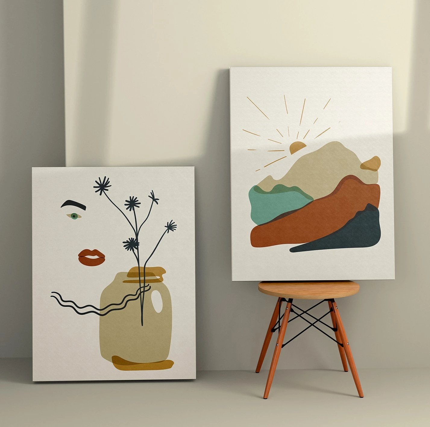 Pikturë dekorative në kanavacë (2 copë), Wallity, 2KNV4247, 50x70cm