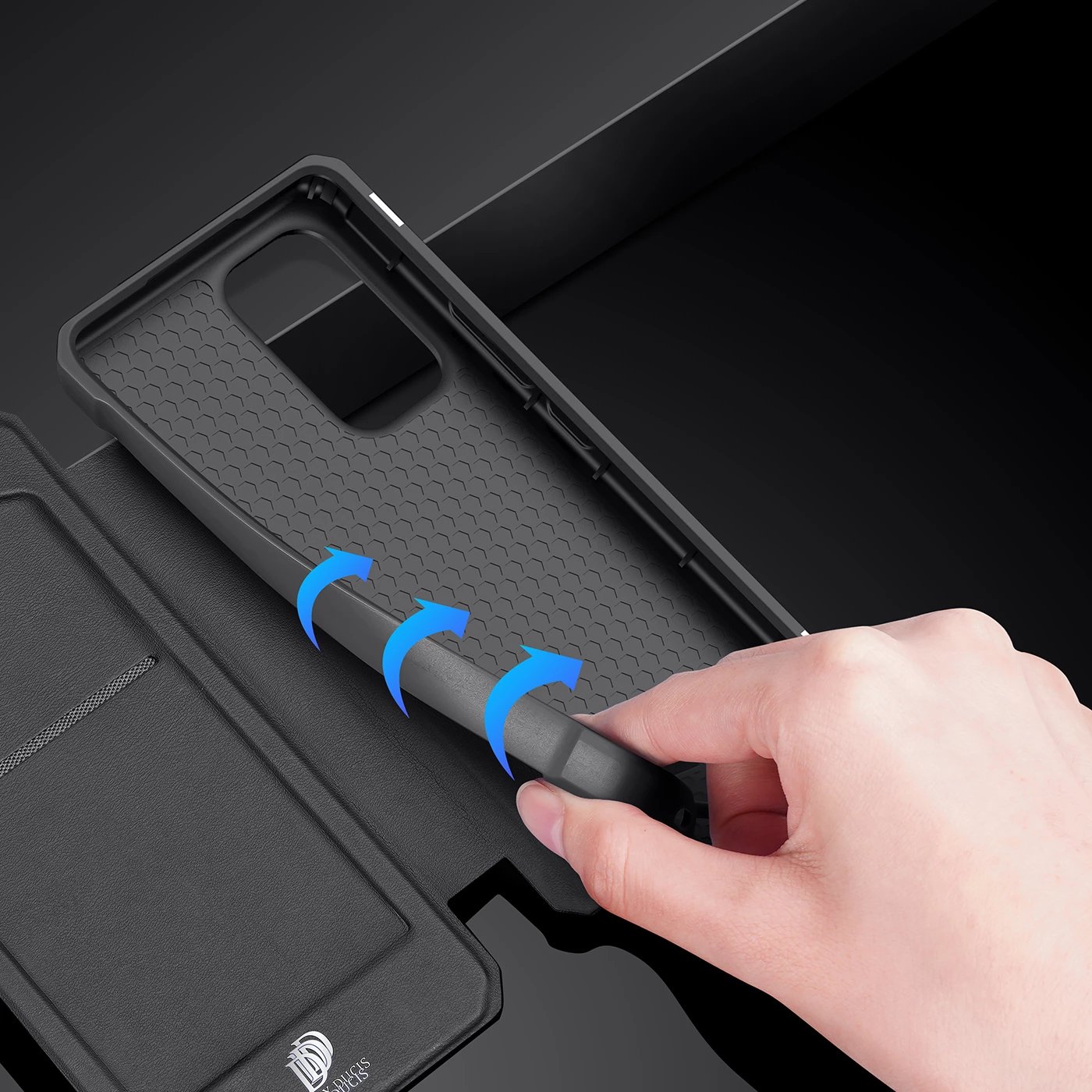 Mbështjellës Dux Ducis Skin X për Samsung Galaxy A73, me kapak dhe xhep, i zi Mbështjellës Dux Ducis Skin X për Samsung Galaxy A73, me kapak dhe xhep, i zi
