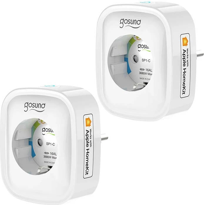 Prizë e mençur Gosund SP1-H, 16A, Wi-Fi, HomeKit, set 2 copë, e bardhë