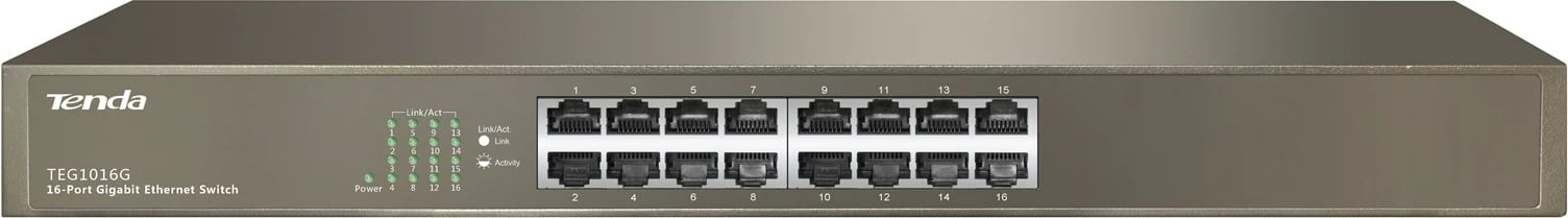 Switch Tenda TEG1016G, 16 porta, Gigabit Ethernet, 1U, Blu