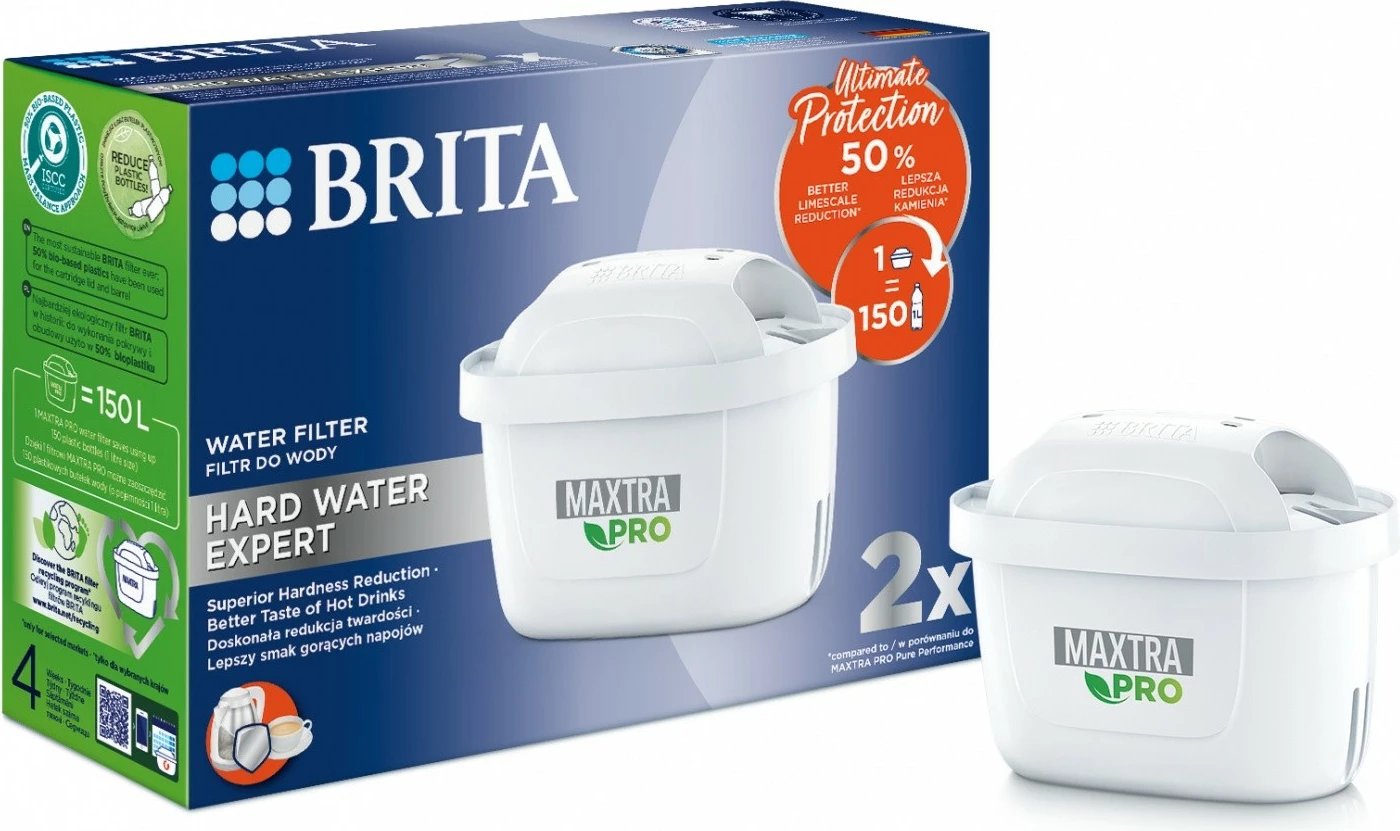 Filtra uji Brita Maxtra PRO Hard Water Expert, 2 copë, për ibrik filtrues Filtra uji Brita Maxtra PRO Hard Water Expert, 2 copë, për ibrik filtrues