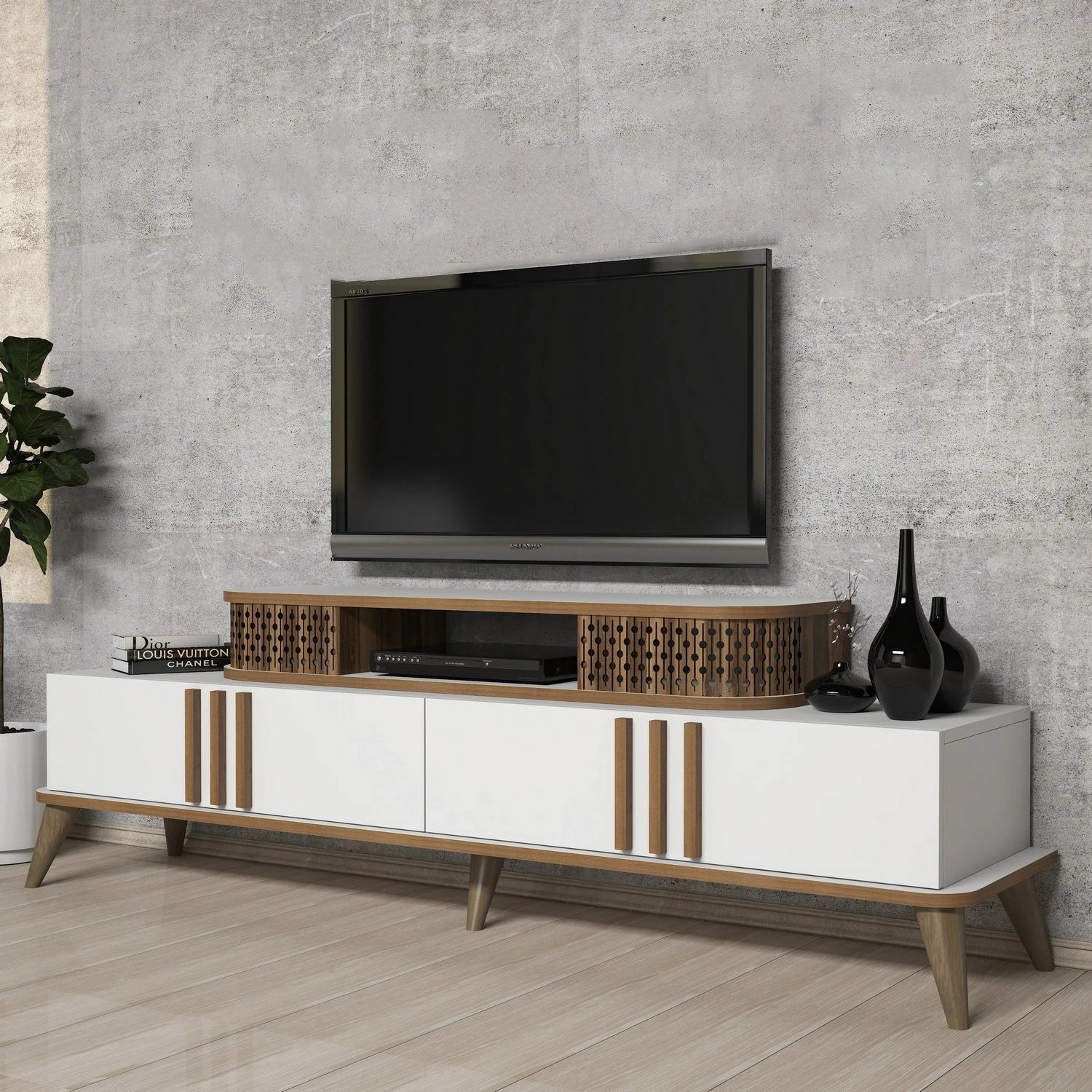 Komodë TV Skye Decor, Eylul, e bardhë