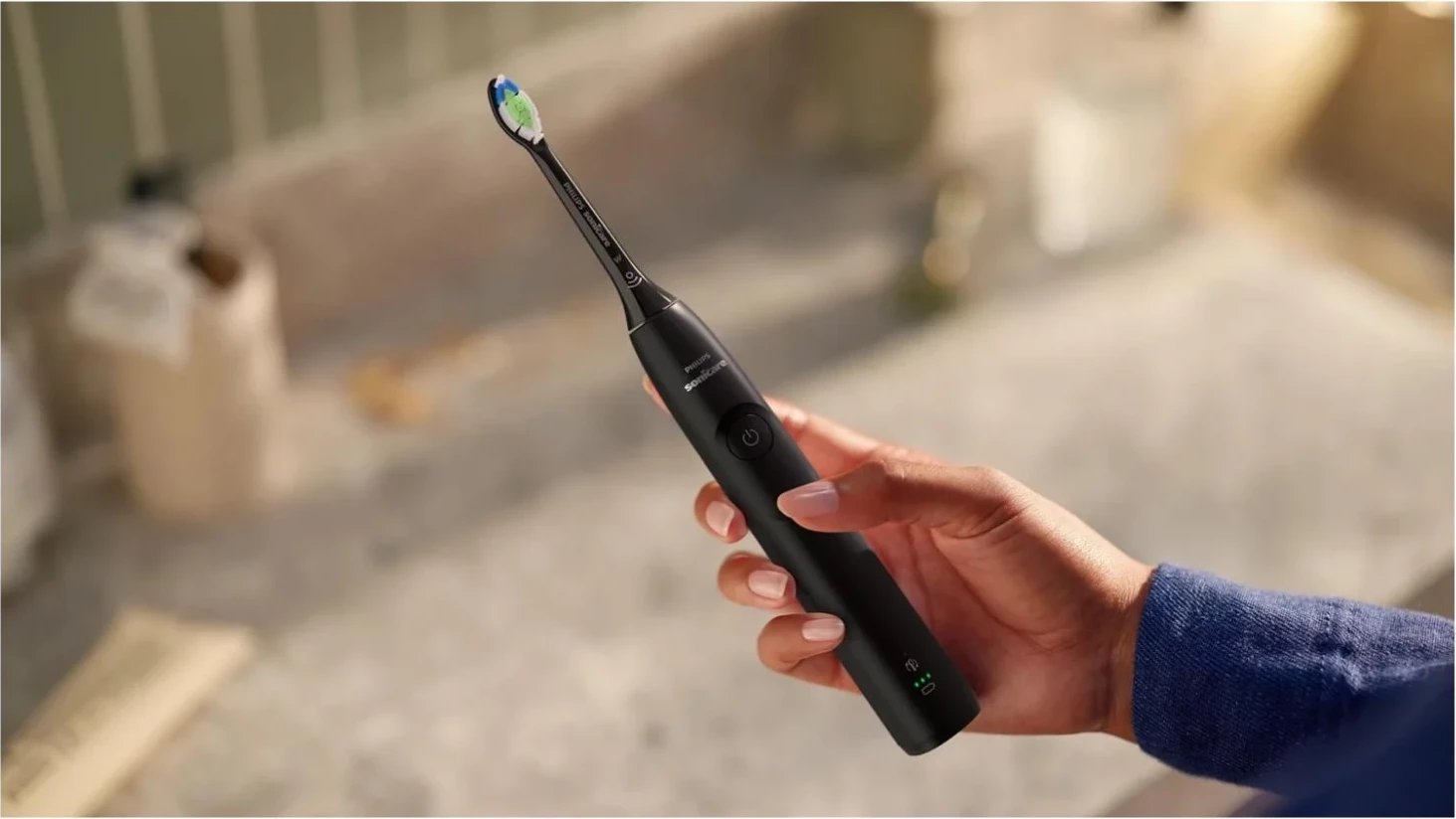 Furçë dhëmbësh sonike Philips Sonicare 5300 HX7101/01, 2 nivele intensiteti, e zezë
