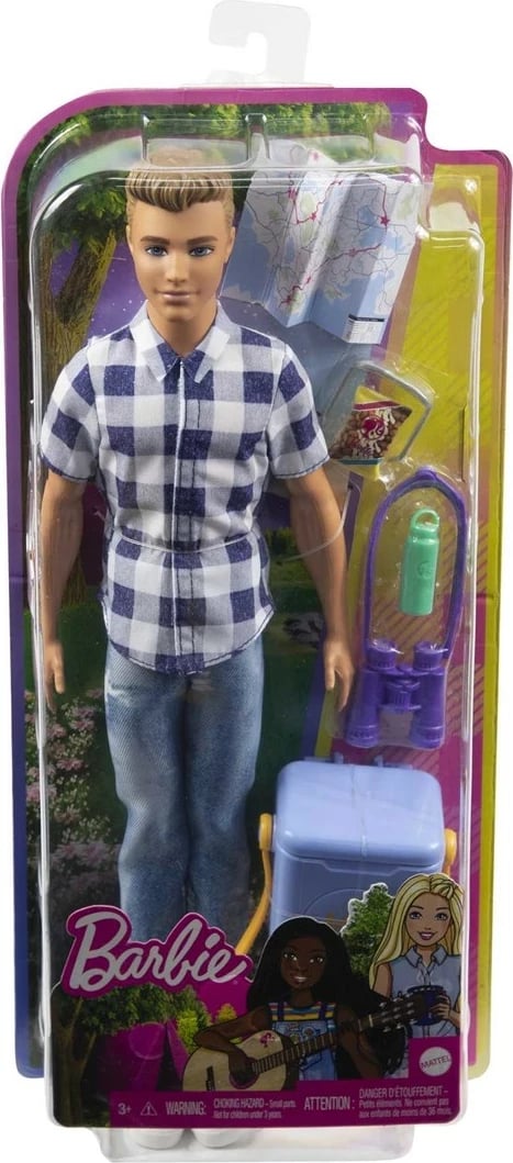 Kukull lodër Ken Barbie Dreamhouse Adventures me aksesorë kampingu, MATTEL HHR66, shumëngjyrëshe