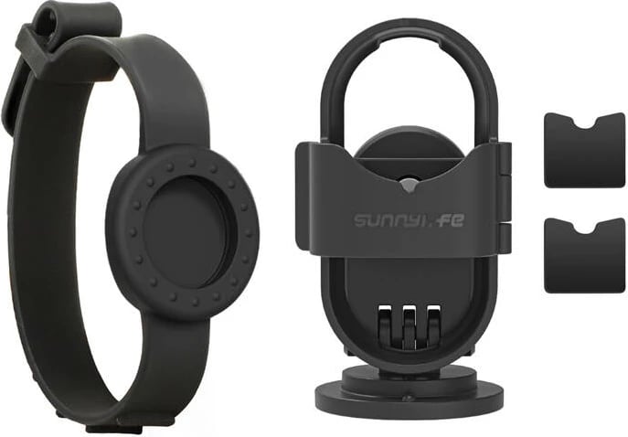 Mbajtës 2-në-1 për kamera Insta360 GO 3S, Sunnylife G3S-ZJ845, rrip silikoni fleksibël dhe mbajtëse magnetike, zi