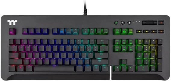 Tastierë gaming Thermaltake Level 20 GT RGB, Cherry MX Blue, me drita, e zezë