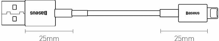 Kabllo Baseus Superior USB në Lightning CALYS-C01, 2m, 2.4A, e zezë