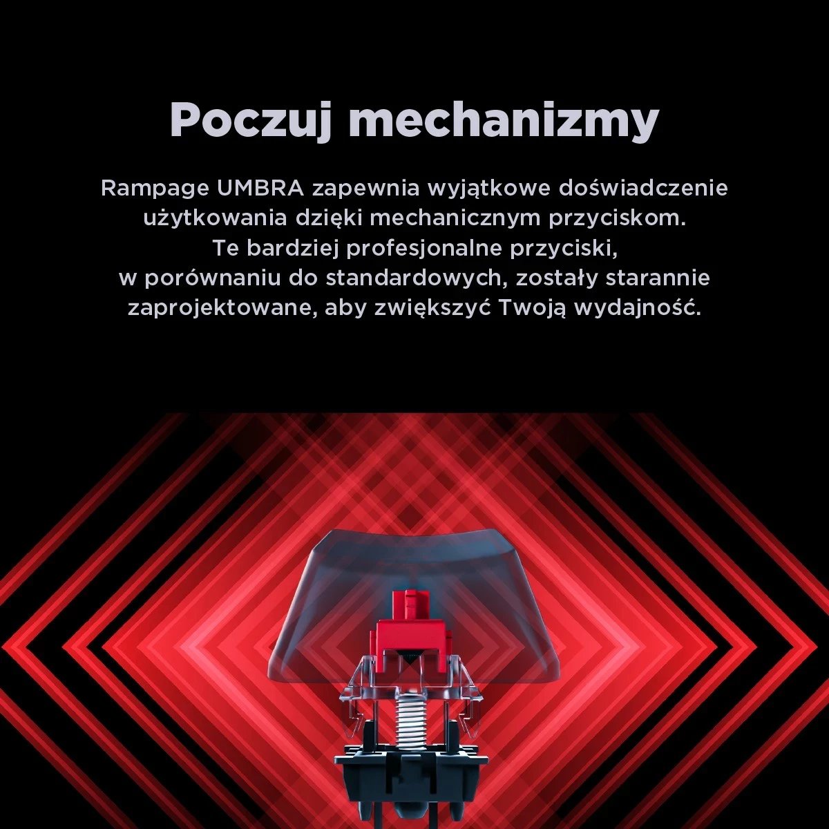 Tastierë mekanike Rampage KB-R86 UMBRA, Red Switch, e zezë