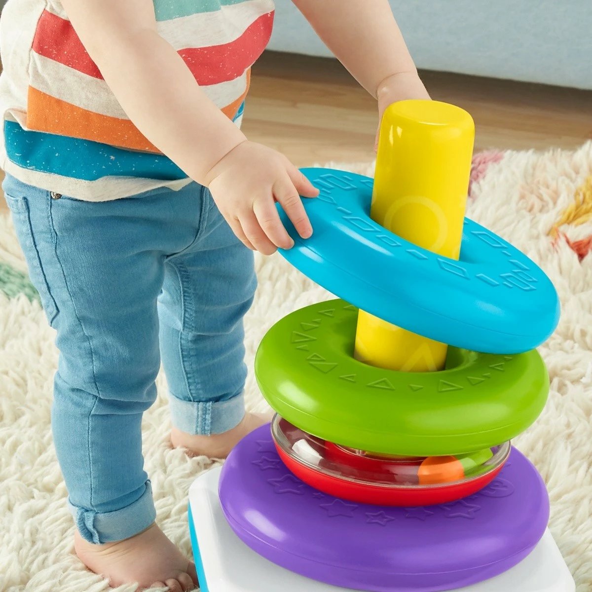 Piramidë me rrathë Fisher Price GJW15, shumëngjyrëshe, për fëmijë