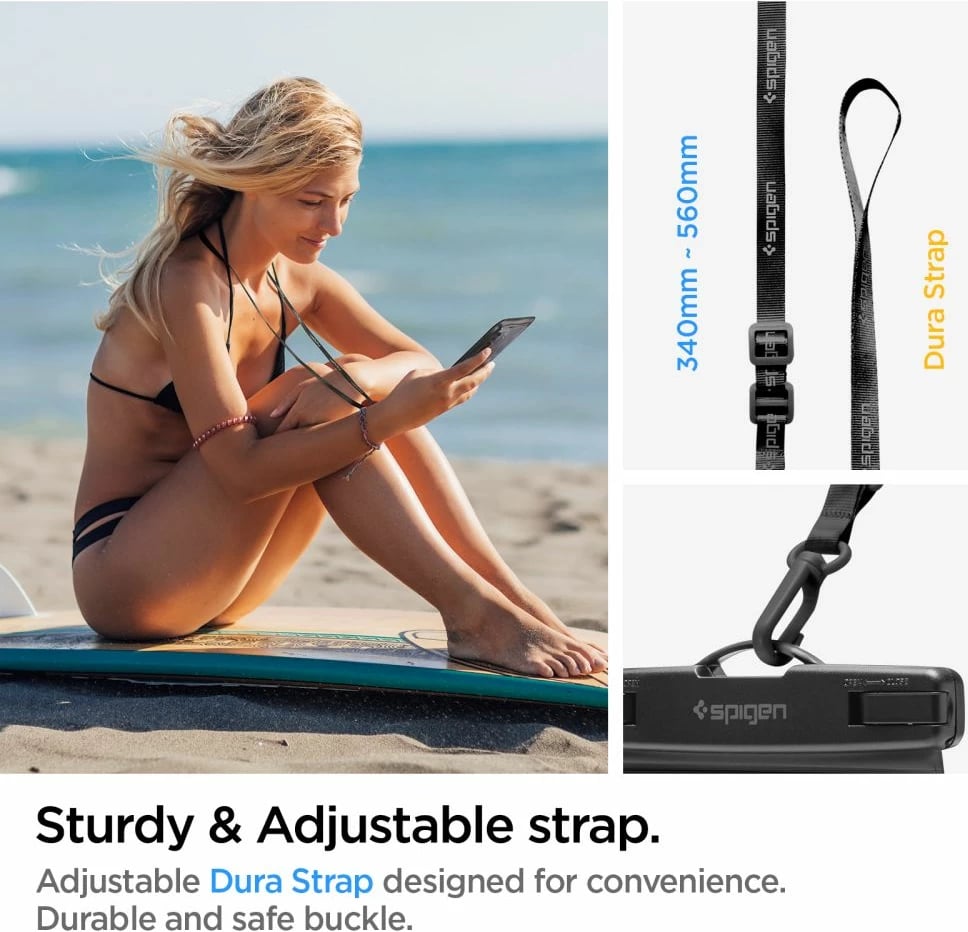 Mbështjellës Spigen Aqua Shield A601, IPX8, set 2 copë, i zi