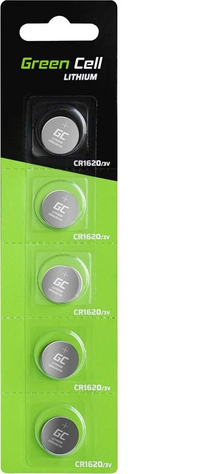 Bateri Green Cell XCR03 CR1620, 70 mAh, 5 copë, Argjendtë