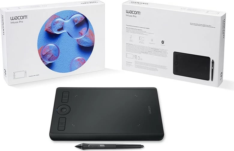 Tablet grafike Wacom Intuos Pro S, Wireless, 5080 lpi, 160 x 100 mm, e zezë