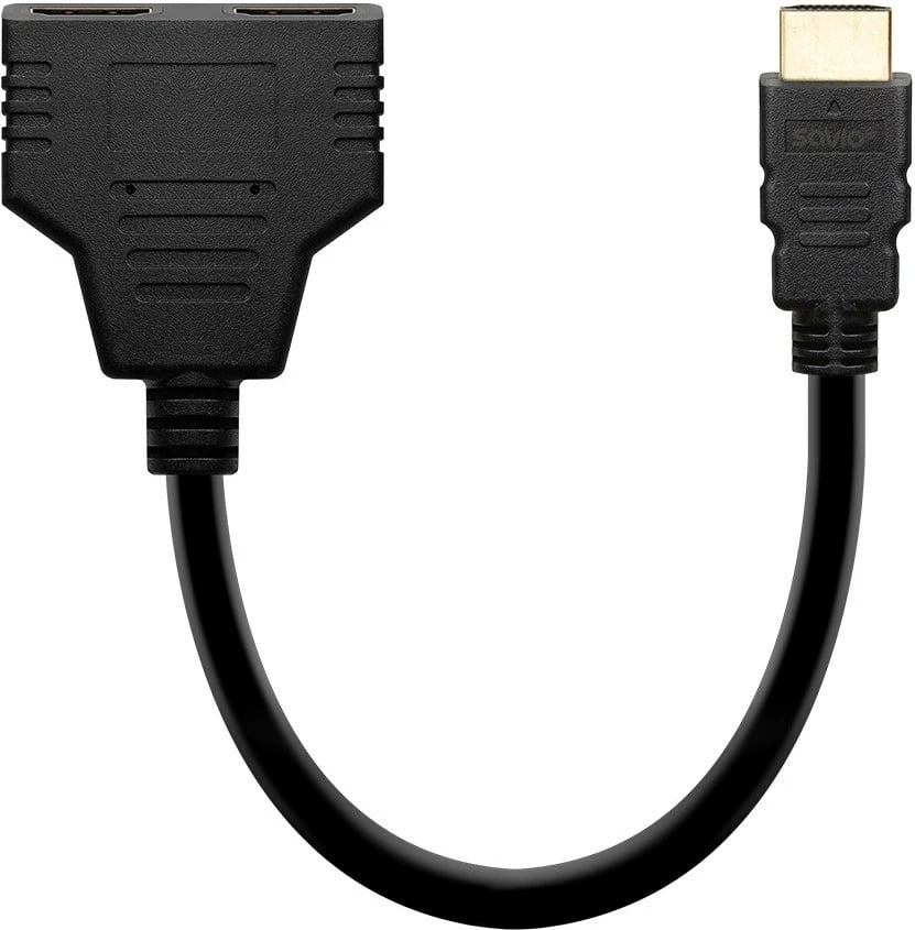 Ndarës HDMI pasiv Savio AK-77, 1 në 2, 30 cm, i zi