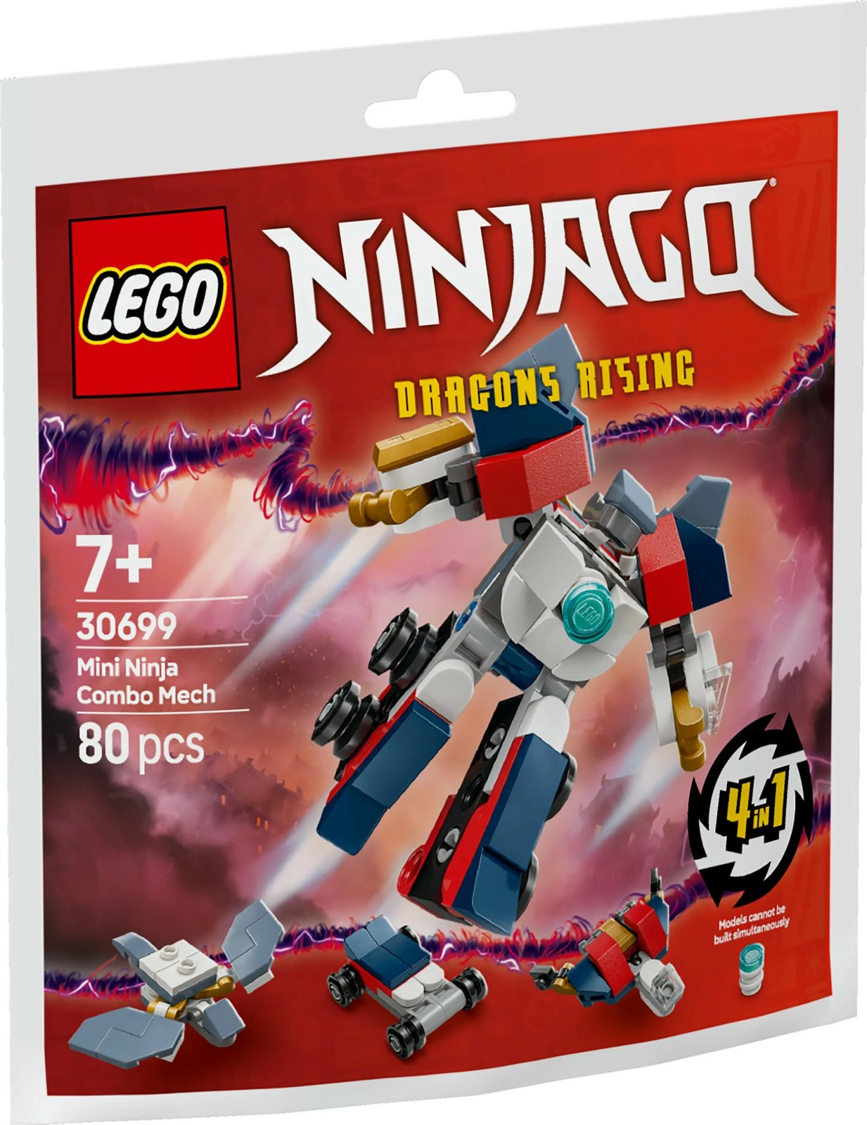 Set ndërtimi LEGO Ninjago 30699 Mini-Kombi-Mech, 80 pjesë, shumëngjyrësh