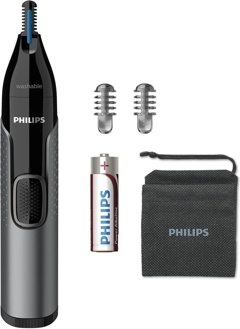 Trimmer për hundë dhe veshë Philips, për burra, argjendtë-zezë