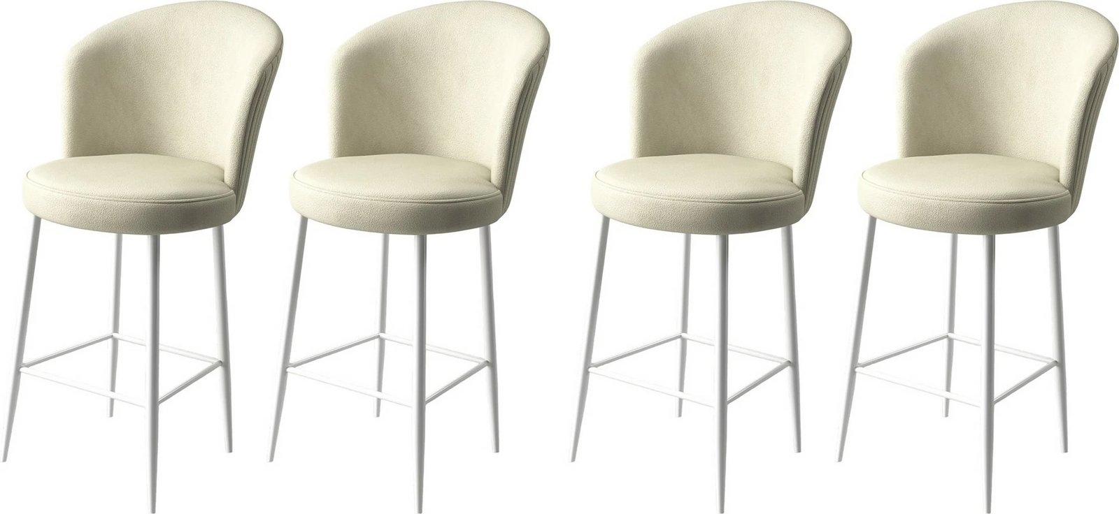 Set karrigesh për bar, krem dhe e bardhë, 4 copë, Hanah Home, Fora