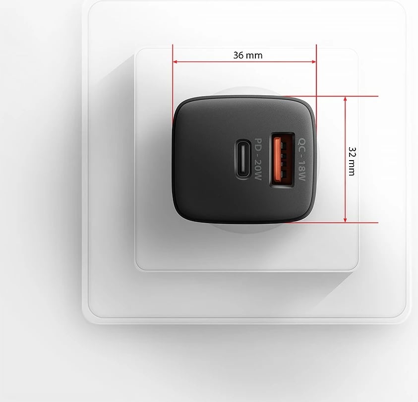 Karikues muri AXAGON ACU-PQ20, 20W, 2 porta (USB-C PD + USB-A QC), i zi
