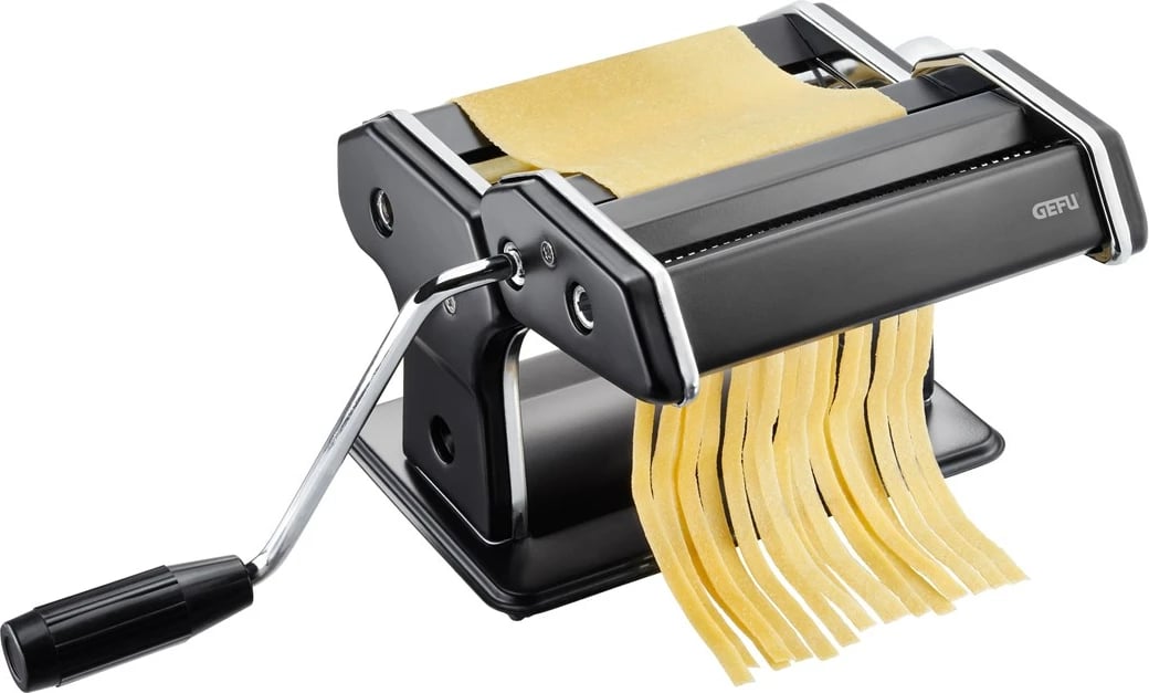 Makinë për pasta GEFU Pasta Perfetta G-89426, manuale, çelik inox, e zezë Makinë për pasta GEFU Pasta Perfetta G-89426, manuale, çelik inox, e zezë