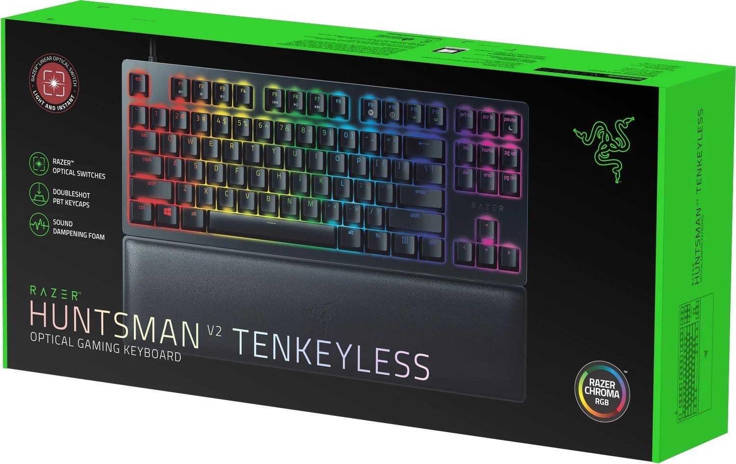 Tastierë Razer Huntsman V2 Tenkeyless, Razer Optical Red, US, e zezë