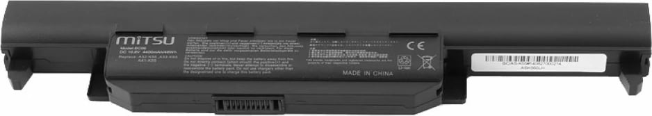 Bateri laptopi Mitsu BC/AS-K55 për Asus A55, K45, K55, 4400 mAh, 10.8-11.1V, e zezë