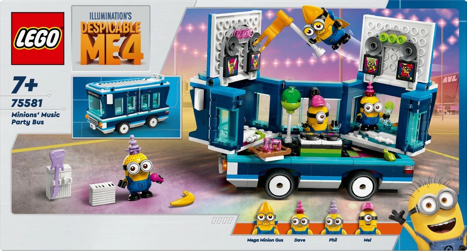 Set lodrash LEGO Minions Party Bus 75581, 379 pjesë, plastikë