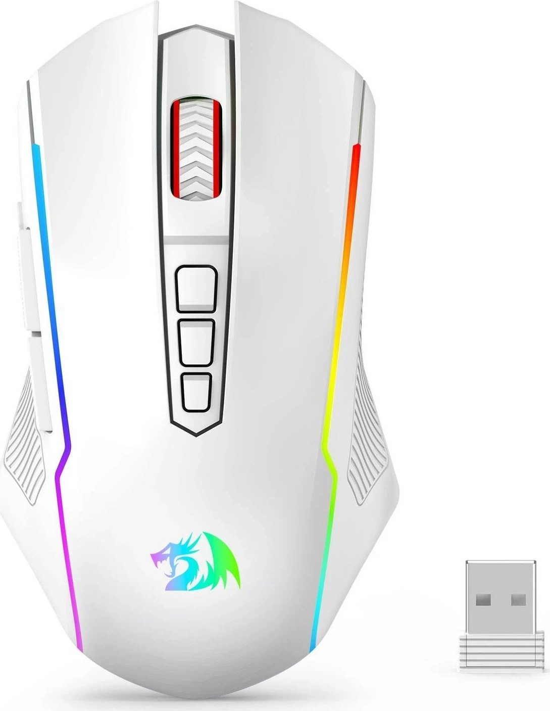 Maus Redragon M914W-RGB NIX, RGB, wireless, 5000 DPI, bardhë