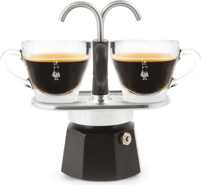 Moka pot Bialetti MINI EXPRESS 2TZ, 2 filxhanë, alumini, e zezë