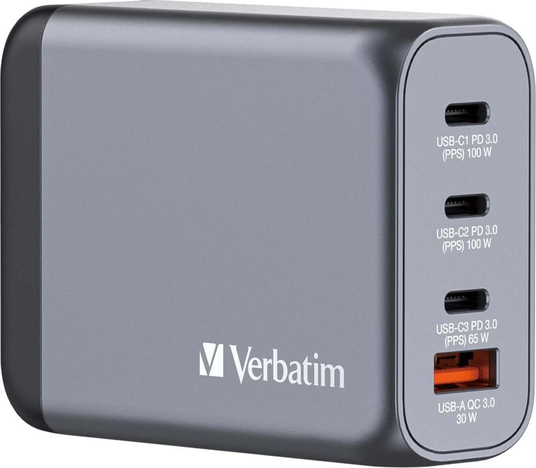 Karikues Verbatim GNC-100 GaN, 4 Porta, 100W, USB A/C, Gri