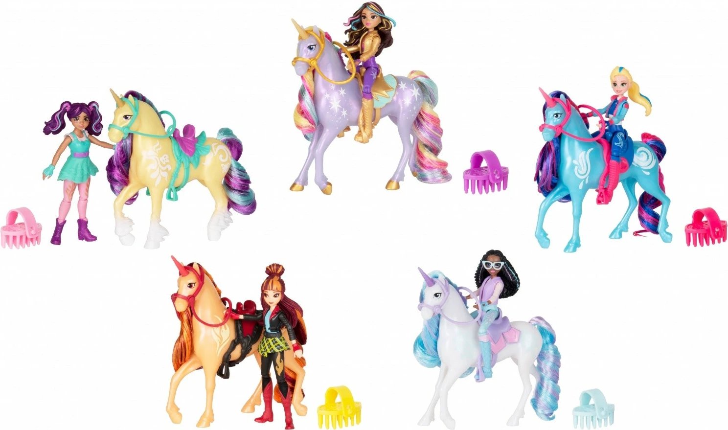 Set figurina Unicorn Academy Spin Master 6071175, Ava dhe Leaf, 11 cm + 13 cm, për vajza