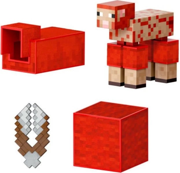 Figurinë Minecraft Mattel JCV22 dele Diamond Level, 14 cm, set me aksesorë, e kuqe