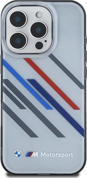 Mbështjellës BMW Motorsport IML Random Stripes për iPhone 16 Pro Max, Gri