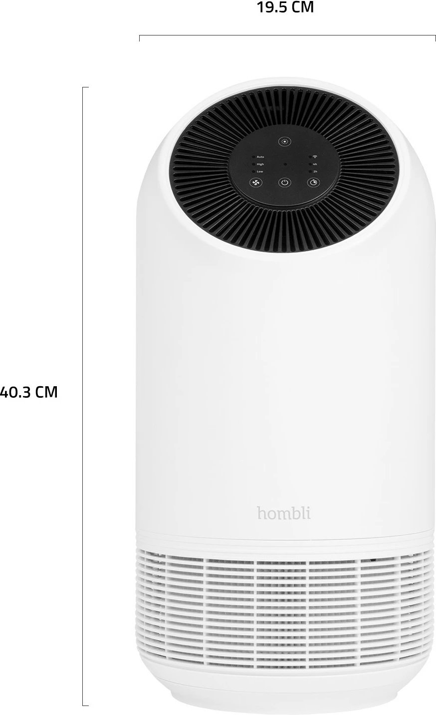 Pastrues ajri Hombli Smart, 30 dB, i zi dhe i bardhë
