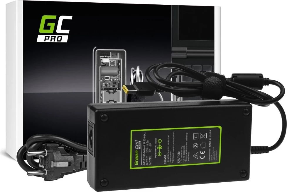 Karikues për laptop Green Cell AD117P, 170W, i zi 