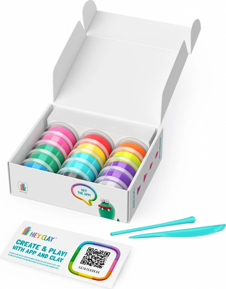 Set modelimi Hey Clay Monsters, Tm Toys, 15 kanaçe, 11 ngjyra