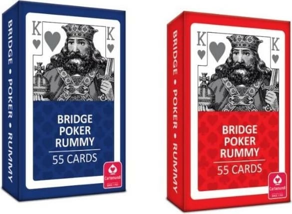 Letra loje Cartamundi Bridge Poker Rummy 55 copë, ngjyra të përziera