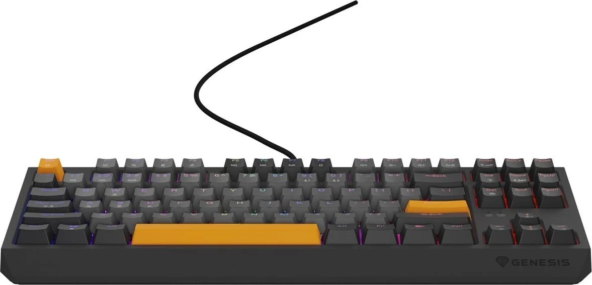 Tastierë mekanike gaming GENESIS Thor 230 TKL, Outemu Red, RGB, Wireless + Bluetooth + USB, Portokalli