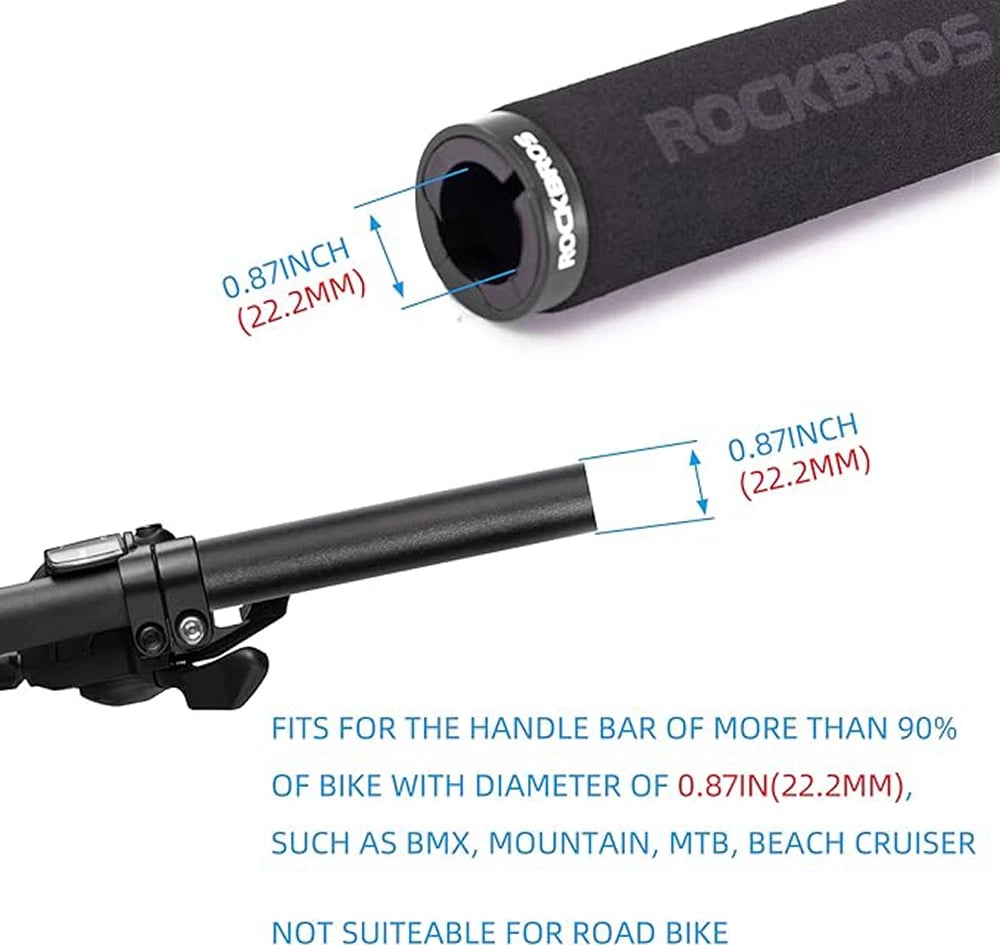 Doreza timoni për biçikletë Rockbros BT1001BKBK, sfungjer, e zezë