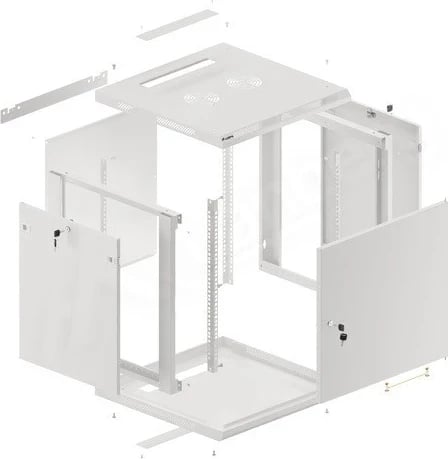Kabinet për server Lanberg WF01-6612-00S, 19", (600x600x645.70mm), i bardhë