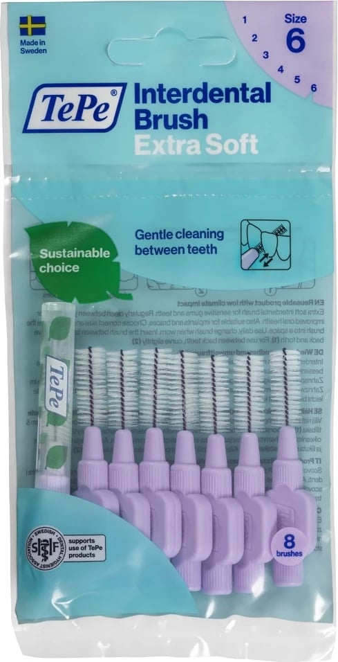 Furça ndërdhëmbësh TePe Extra Soft 1.1mm, 8 copë, lejla e çelët