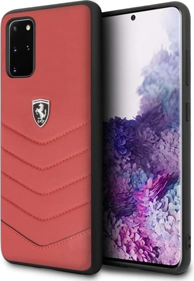 Mbështjellës Ferrari Heritage Hardcase FEHQUHCS67RE për Samsung Galaxy S20+, lëkurë natyrale, kuqe