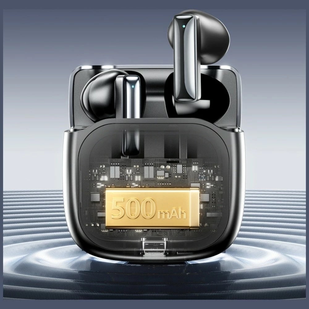 Kufje Bluetooth TWS AWEI TP100, Bluetooth 5.4, ENC, etui me ekran LCD, 20 orë, e zezë