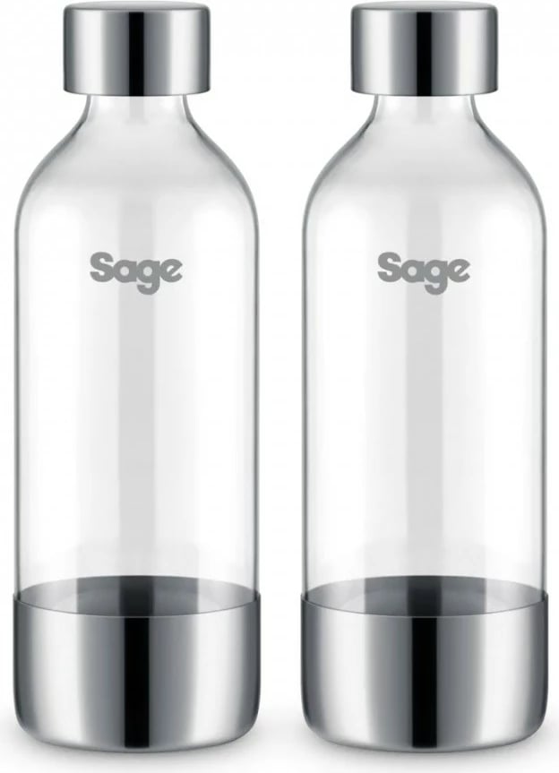 Set shishe për karbonator Sage SCA001BSS, 1L, çelik i furruar, 2 copë