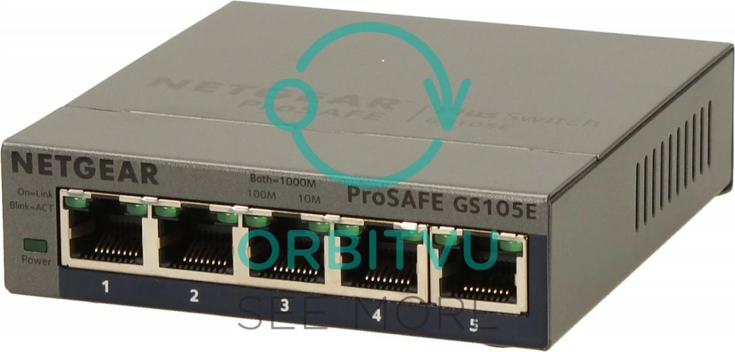 Switch Netgear GS105E-200PES, 5 porta Gigabit Ethernet, Desktop, Gri