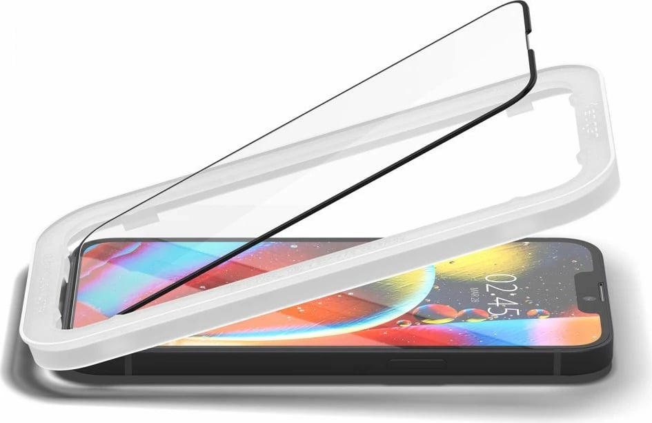 Xham mbrojtës Spigen ALM Glass FC për iPhone 13/13 Pro/14, i zi