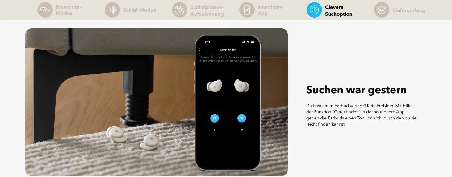 Kufje Anker Soundcore Sleep A20, Wireless, 20 - 20000 Hz, Bardhë