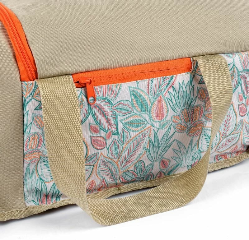 Çantë fitnesi Meteor, bezhë/jeshile/portokalli