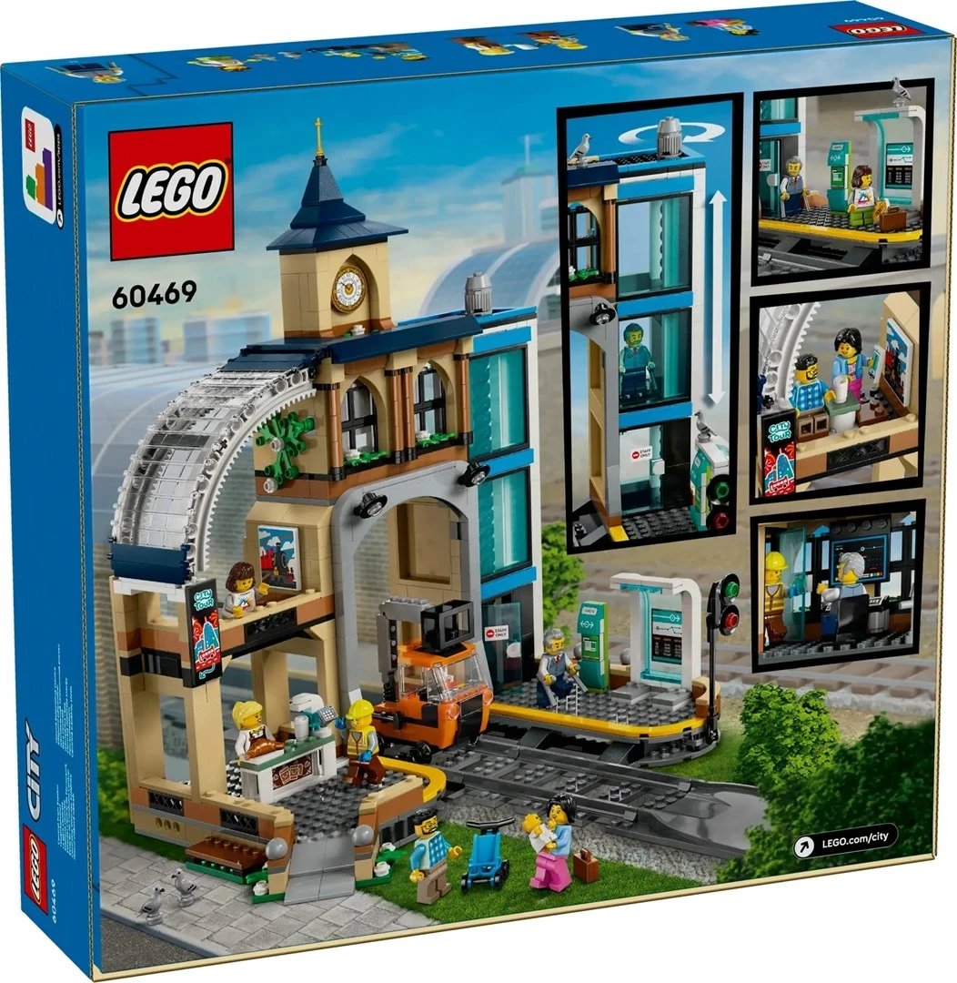 Set lodrash LEGO CITY Central Train Station 60469 me 6 minifigura